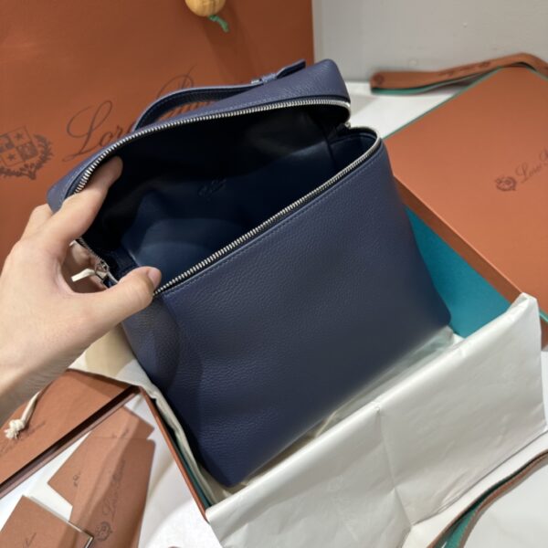 oro Piana Extra Pocket Backpack L23.5 bag blue Eucalyptus Silver ...