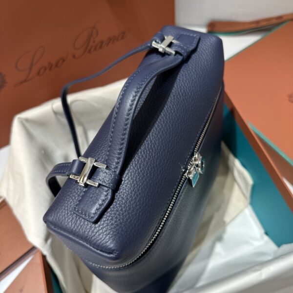 oro Piana Extra Pocket Backpack L23.5 bag blue Eucalyptus Silver ...