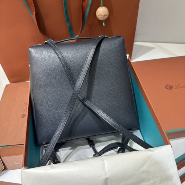 Loro Piana Extra Pocket backpack L23.5 Grained Calfskin Blue Navy/Sun