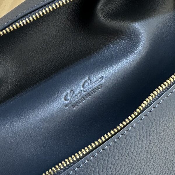 Loro Piana Extra Pocket backpack L23.5 Grained Calfskin Blue Navy/Sun