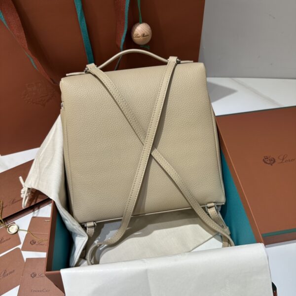Buy Loro Piana Burgundy Extra Pocket Backpack bag beige in Grained