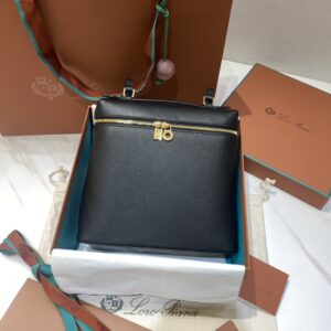 Buy Loro Piana Burgundy Extra Pocket bag black in Grained