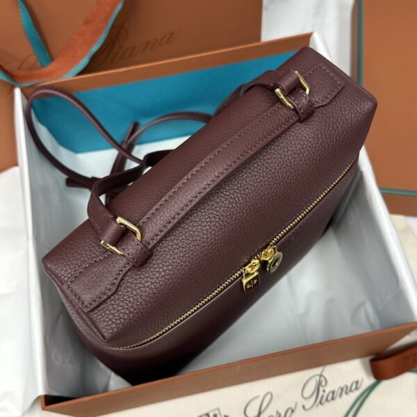 Loro Piana Burgundy Extra Pocket Backpack in Grained