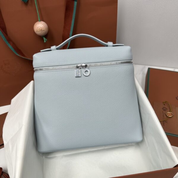 Loro Piana Grained Calfskin L23.5 Extra Pocket bag blue Backpack ...
