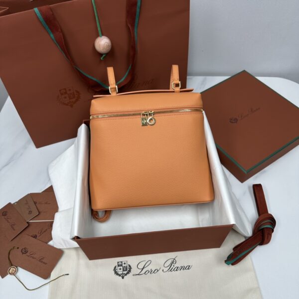 Leather backpack Loro Piana Brown in Leather