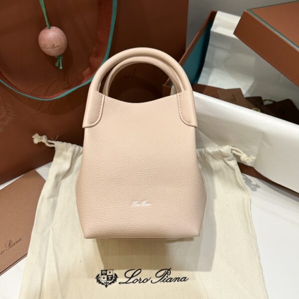 Loro Piana Micro Bale bag Grained Calfskin Candoglia Marble | Loro Piana