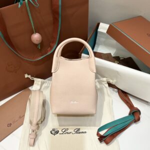 Loro Piana Micro Bale bag Grained Calfskin Candoglia Marble | Loro Piana