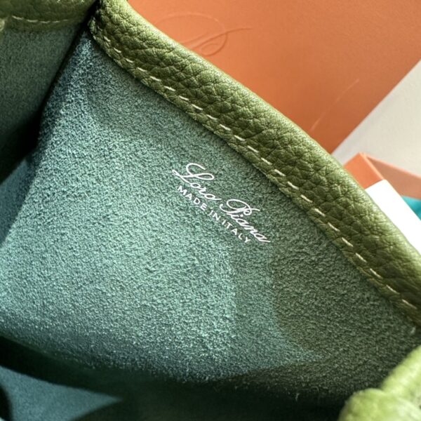 Loro Piana Micro Bale bag Grained Calfskin Dark Lichen Green | Loro Piana