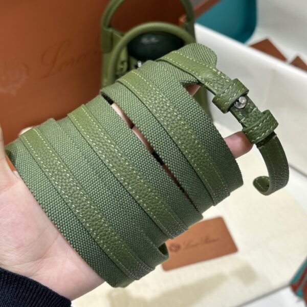 Loro Piana Micro Bale bag Grained Calfskin Dark Lichen Green | Loro Piana