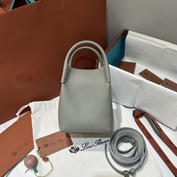 Loro Piana Micro Bale bag Grained Calfskin Yerba Mate | Loro Piana