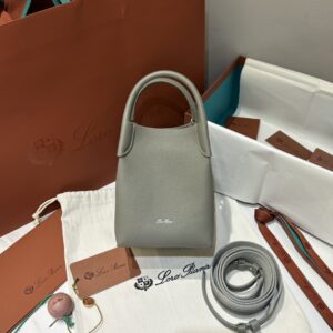 Loro Piana Micro Bale bag Grained Calfskin Yerba Mate | Loro Piana