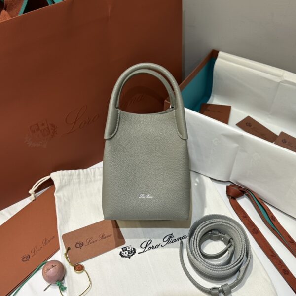 Loro Piana Micro Bale bag Grained Calfskin Yerba Mate | Loro Piana