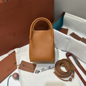Loro Piana Bale Medium leather crossbody bag Loro Piana bag brown