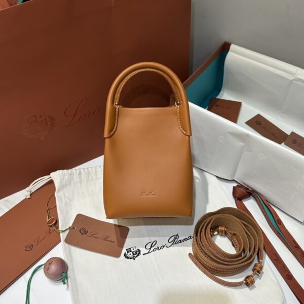 Loro Piana Bale Medium leather crossbody bag Loro Piana bag brown