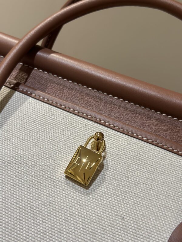 Loro Piana Loom bag L32 Cotton, Linen Natural/Caramel Sugar/Sun Gold