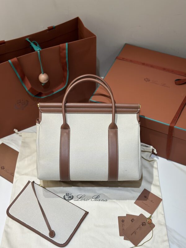 Loro Piana Loom bag L32 Cotton, Linen Natural/Caramel Sugar/Sun Gold