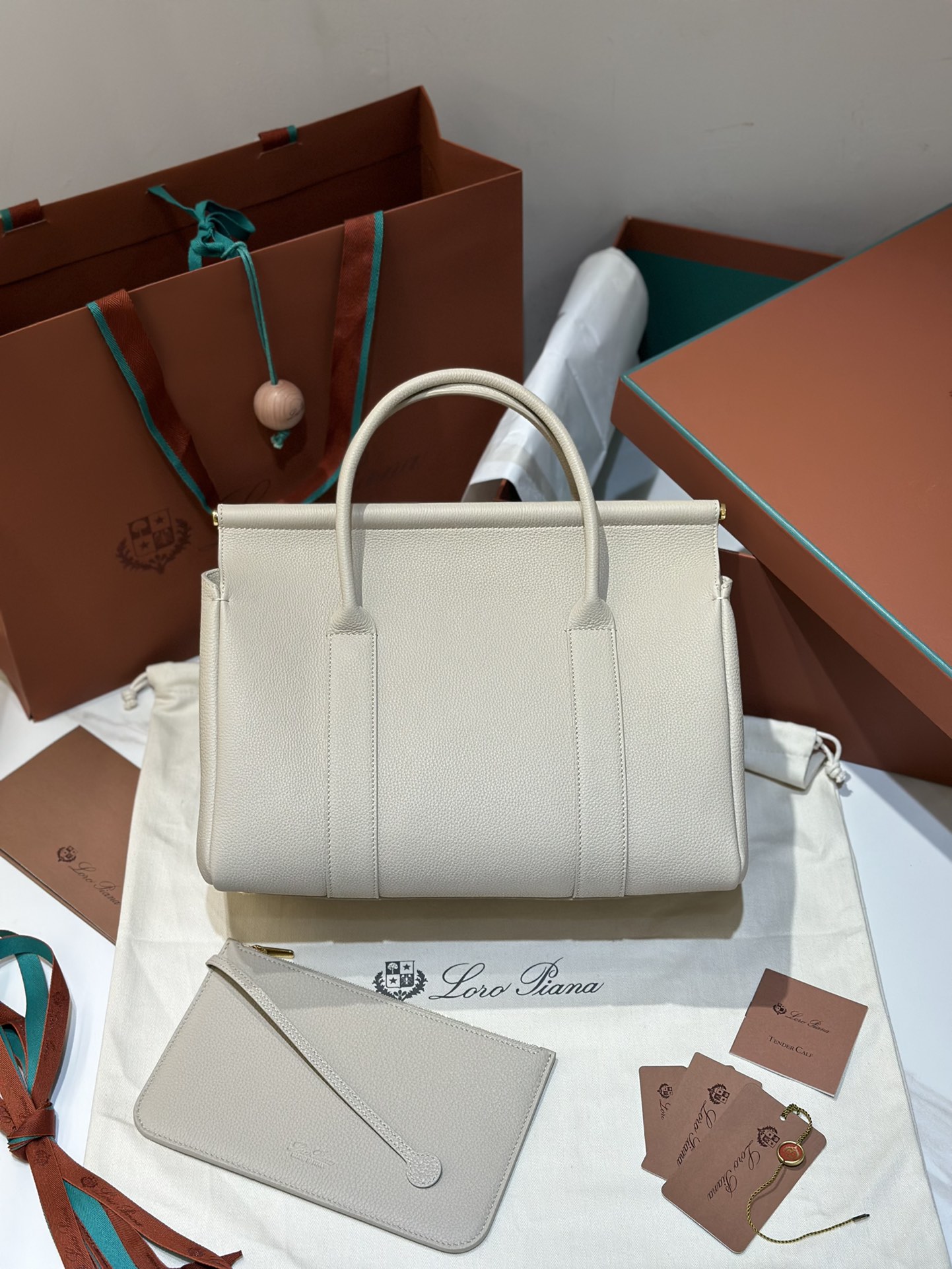 Loro Piana Loom bag L32 Smooth Calfskin white| Loro Piana CY