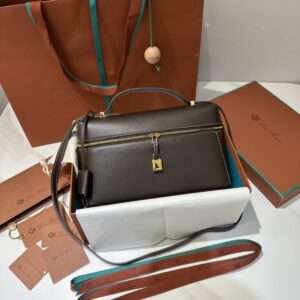 Extra bag L27 leather shoulder bag in brown -black