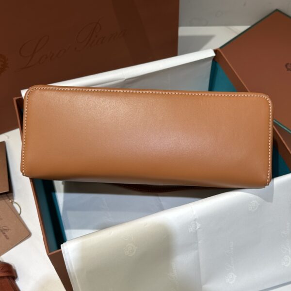 Extra L27 leather crossbody bag in brown- Loro Piana |