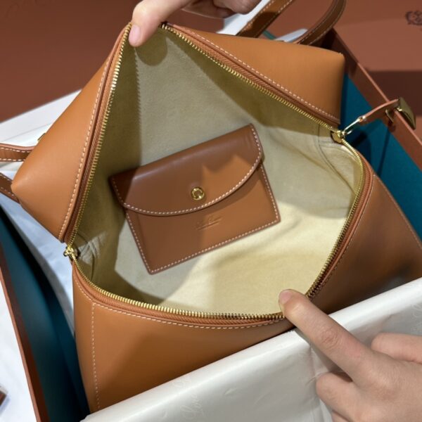 Extra L27 leather crossbody bag in brown- Loro Piana |