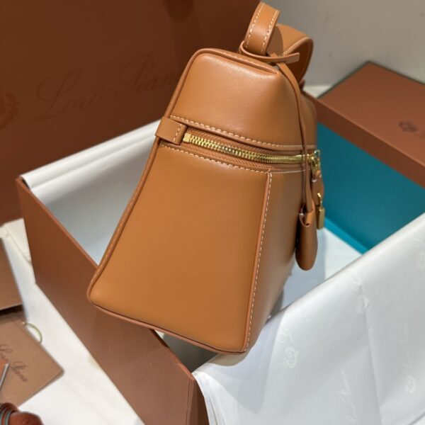 Extra L27 leather crossbody bag in brown- Loro Piana |