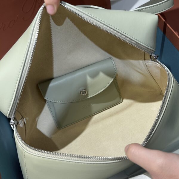 Extra L27 leather crossbody bag in green - Loro Piana |