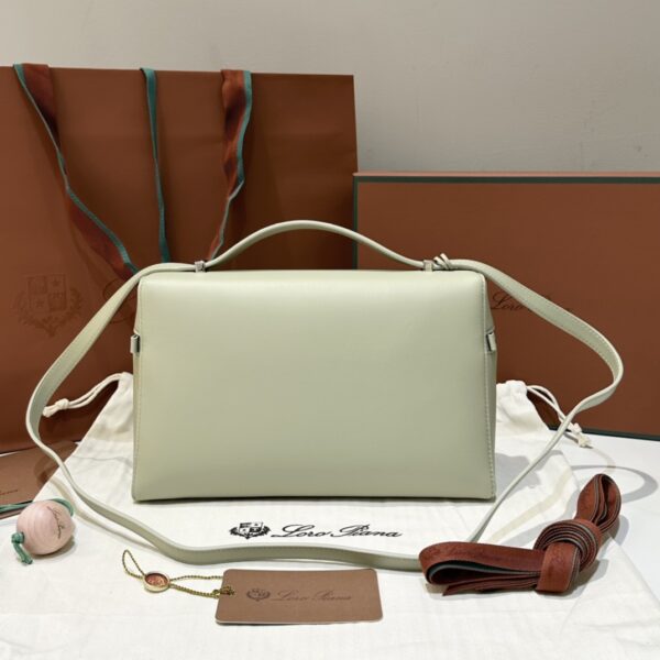 Extra L27 leather crossbody bag in green - Loro Piana |