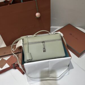 Extra L27 leather crossbody bag in green – Loro Piana |