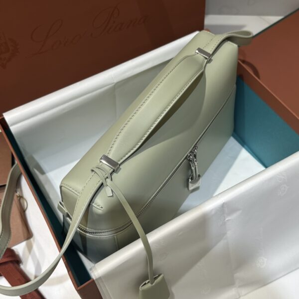Extra L27 leather crossbody bag in green - Loro Piana |