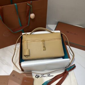 Extra L27 leather crossbody bag in brown – Loro Piana |