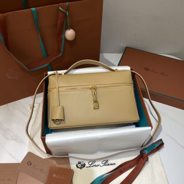 Extra L27 leather crossbody bag in brown - Loro Piana |