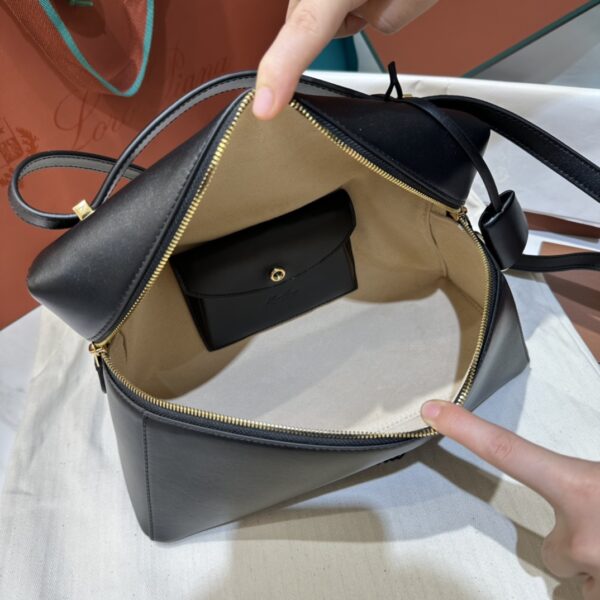 Extra L27 leather crossbody bag in black - Loro Piana |