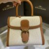 Delvaux Natural/Tan Calf Trim Canvas Brillant PM Bag ○