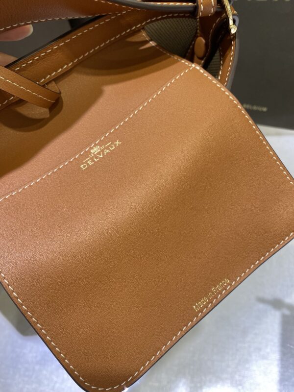DELVAUX Linen Canvas Supple Calfskin Mini Pin Daily Surpiqu