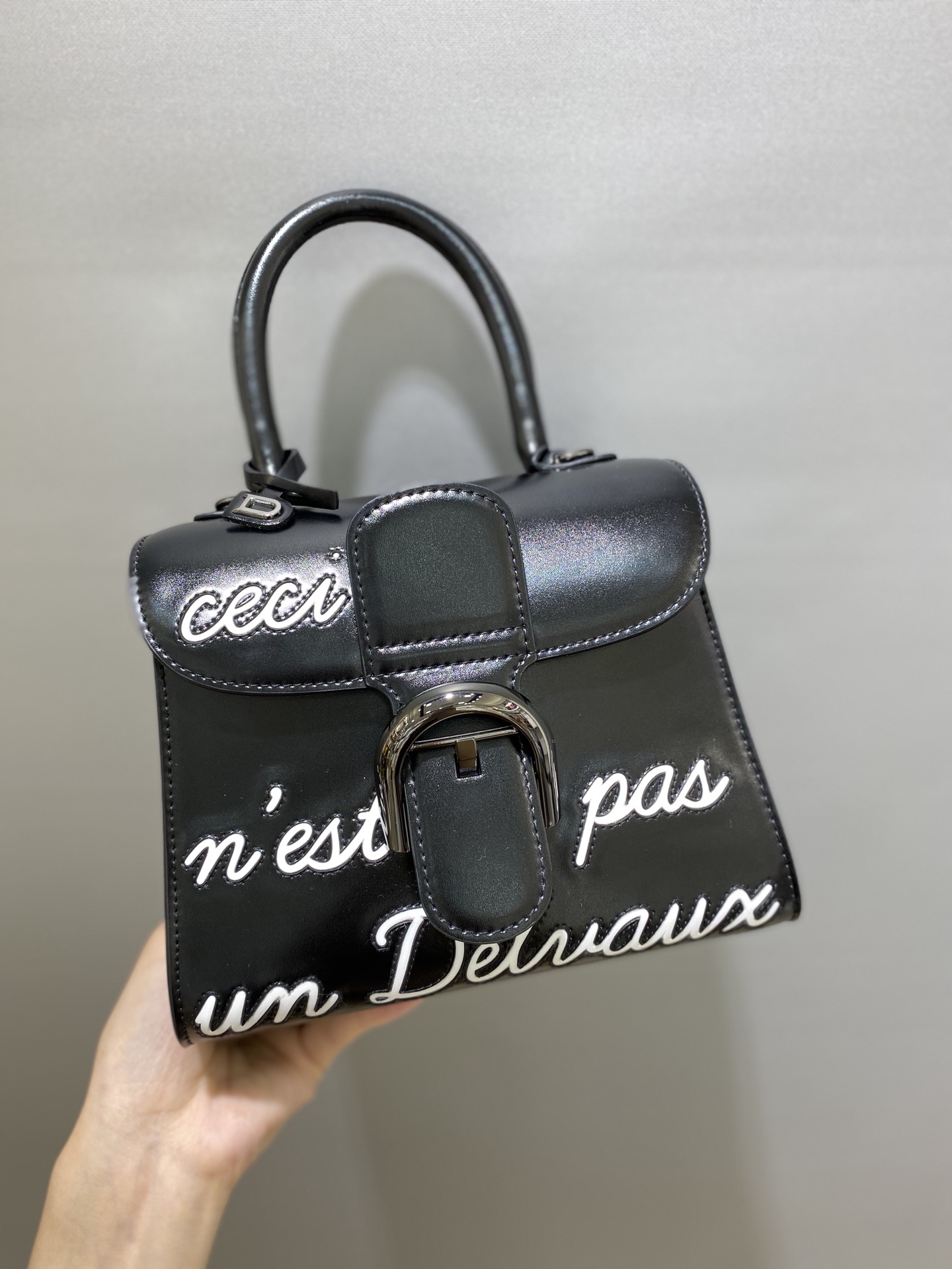 Brillant leather tote Delvaux Black in Leather