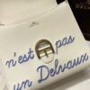 Delvaux Brillant MM Leather Handbag White Pony-style calfskin r