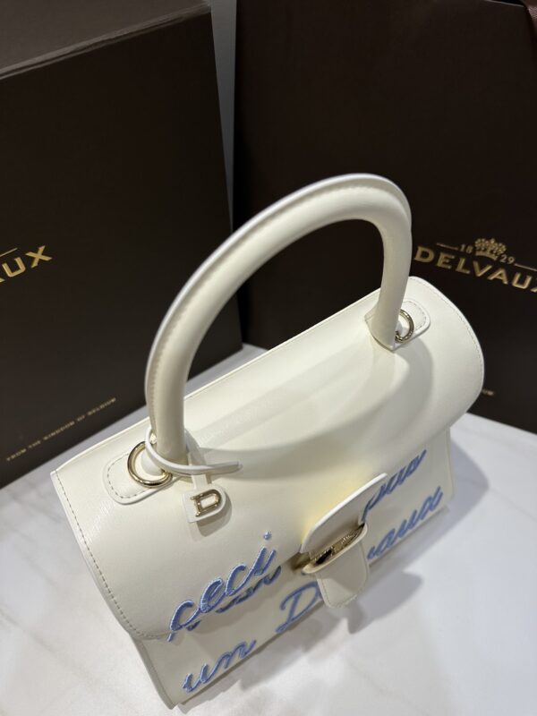 Delvaux Brillant MM Leather Handbag White Pony-style calfskin r