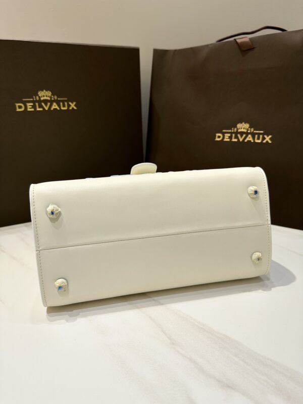 Delvaux Brillant MM Leather Handbag White Pony-style calfskin r