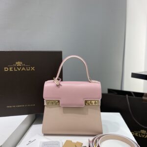 DELVAUX Calfskin MM Tempete Satchel PINK