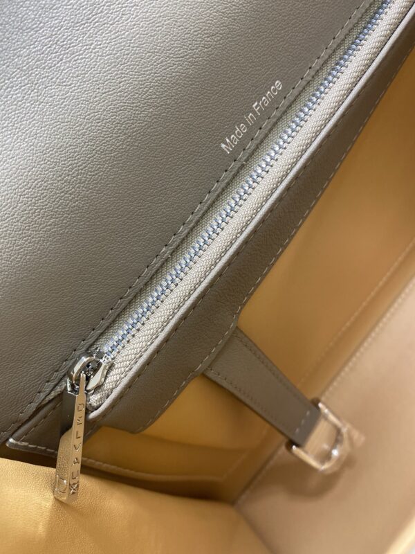 DELVAUX Calfskin MM Tempete Satchel BROWN GRAY