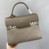 DELVAUX Calfskin MM Tempete Satchel BROWN GRAY