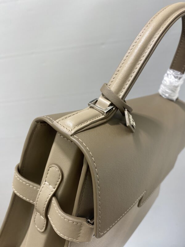 DELVAUX Calfskin MM Tempete Satchel BROWN GRAY