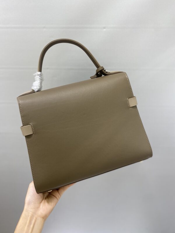 DELVAUX Calfskin MM Tempete Satchel BROWN GRAY
