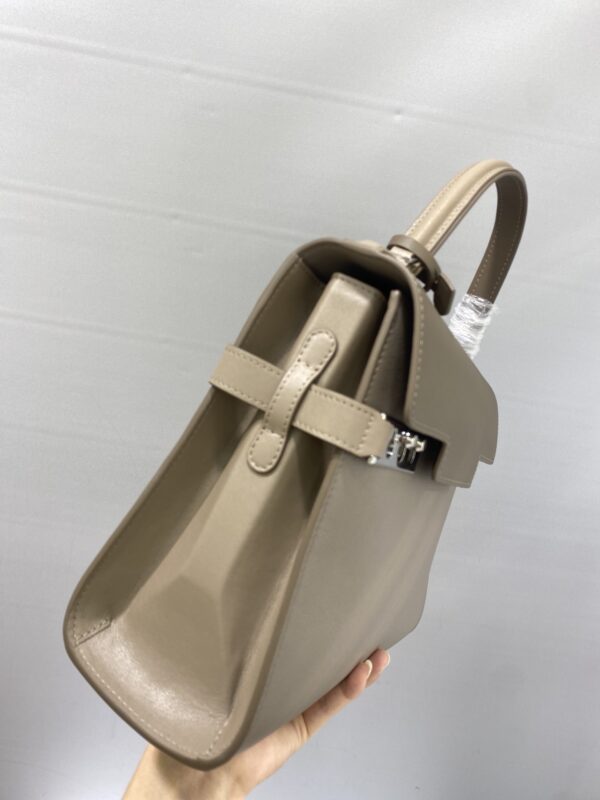 DELVAUX Calfskin MM Tempete Satchel BROWN GRAY