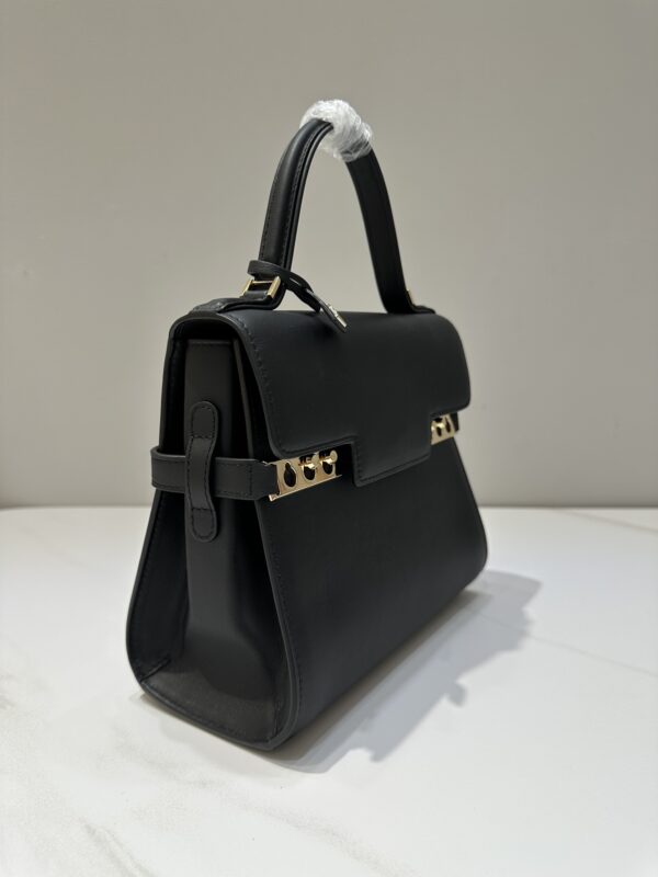 DELVAUX Calfskin MM Tempete Satchel BLACK