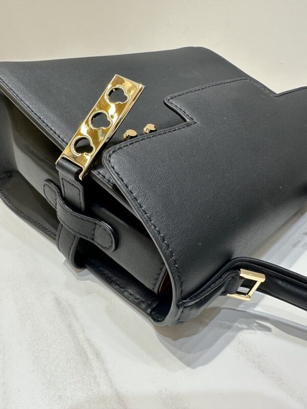 DELVAUX Calfskin MM Tempete Satchel BLACK