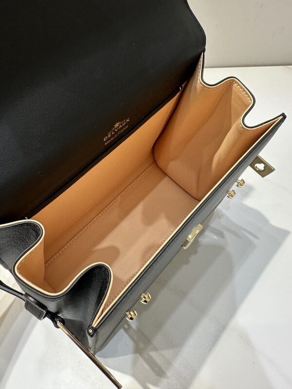 DELVAUX Calfskin MM Tempete Satchel BLACK