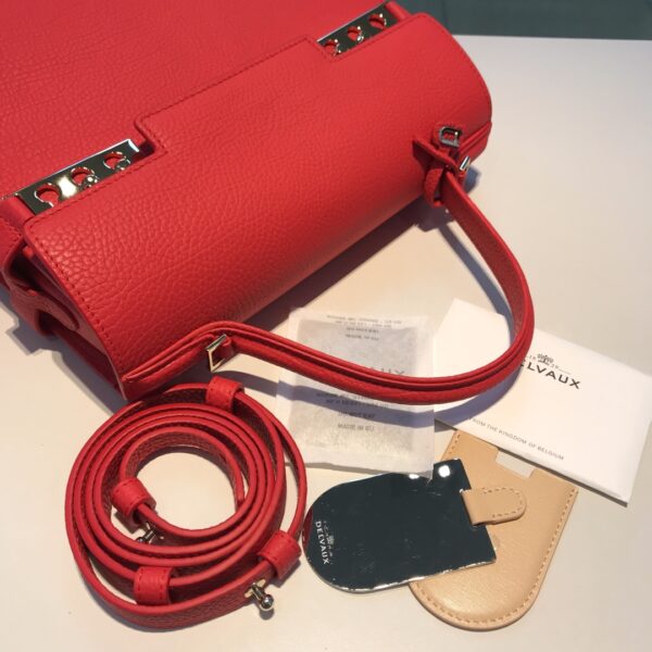DELVAUX Calfskin MM Tempete Satchel  RED