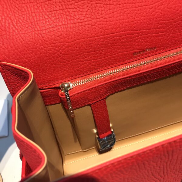 DELVAUX Calfskin MM Tempete Satchel  RED