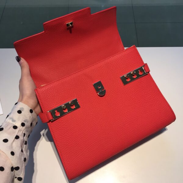 DELVAUX Calfskin MM Tempete Satchel  RED